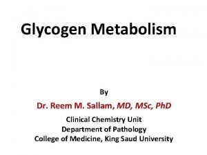 Functions of glycogen