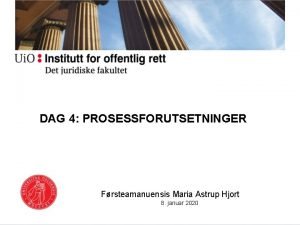 Prosessforutsetninger