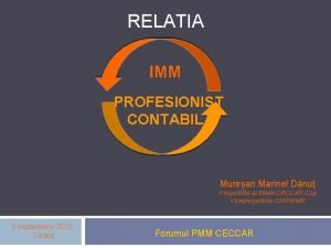 RELATIA IMM PROFESIONIST CONTABIL Murean Marinel Dnu Preedinte