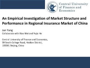 Central university of finance and economics Central university of finance and economics