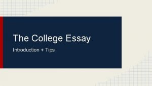 College essay introduction