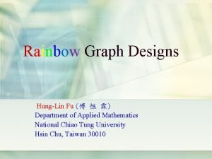 Rainbow Graph Designs HungLin Fu Department of Applied