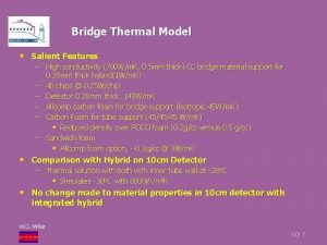 Bridge Thermal Model Salient Features High conductivity 700