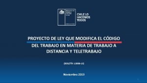 PROYECTO DE LEY QUE MODIFICA EL CDIGO DEL