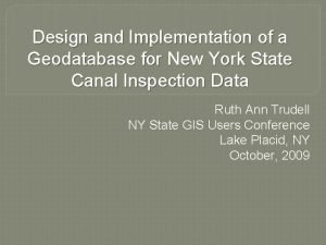 Design and Implementation of a Geodatabase for New