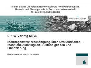 MartinLuther Universitt HalleWittenberg Umweltbundesamt Umwelt und Planungsrecht in