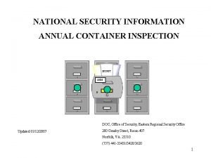 Security container check sheet Security container check sheet