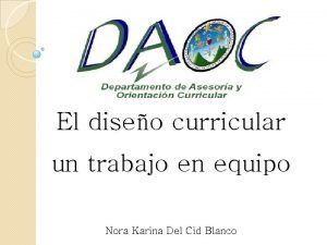 El diseo curricular un trabajo en equipo Nora