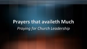 Prayers for church leaders