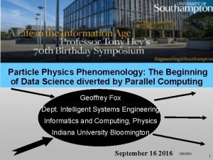 Particle Physics Phenomenology The Beginning of Data Science