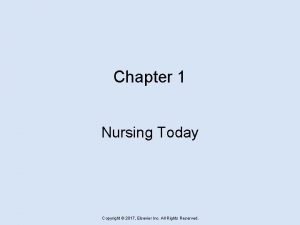 Chapter 1 Nursing Today Copyright 2017 Elsevier Inc
