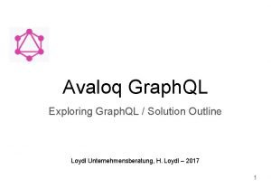 Avaloq Graph QL Exploring Graph QL Solution Outline