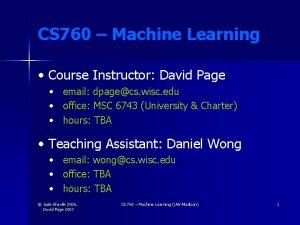 Cs 760 uw madison