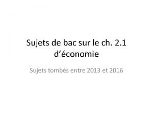 Sujets de bac sur le ch 2 1