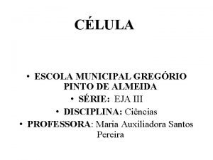 CLULA ESCOLA MUNICIPAL GREGRIO PINTO DE ALMEIDA SRIE