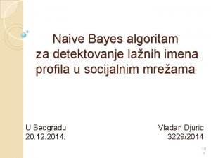 Naive Bayes algoritam za detektovanje lanih imena profila