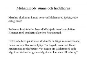 Muhammeds sunna