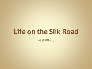 Silk road map activity