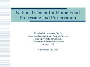 National center for home food preservation