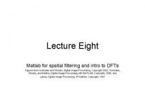 Spatial filtering matlab
