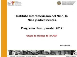 Instituto Interamericano del Nio la Nia y adolescentes