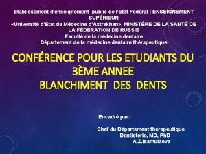 Etablissement denseignement public de lEtat Fdral ENSEIGNEMENT SUPRIEUR