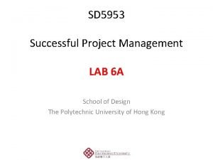 SD 5953 Successful Project Management LAB 6 A