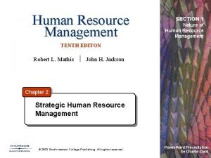 Human Resource Management SECTION 1 Nature of Human