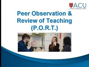 Teaching observation