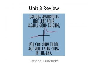 Unit 3 Review Rational Functions Topics Covered Graphing