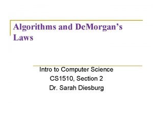 Demorgan's law computer science