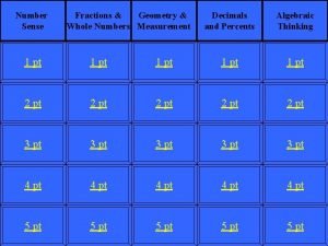 Number Sense Fractions Geometry Whole Numbers Measurement Decimals