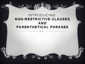 Parenthetical phrases