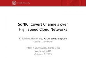 So NIC Covert Channels over High Speed Cloud