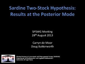 Sardine TwoStock Hypothesis Results at the Posterior Mode