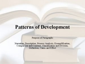 Paragraph patterns of development
