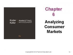 Chapter 6 Analyzing Consumer Markets Copyright 2016 Pearson