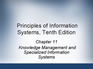 Principles of Information Systems Tenth Edition Chapter 11