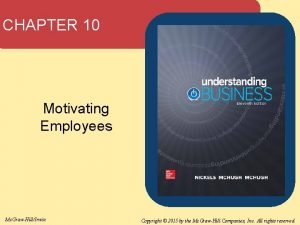 CHAPTER 10 Motivating Employees Mc GrawHillIrwin Copyright 2015