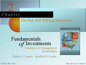 2 Chapter Buying and Selling Securities Fundamentals of