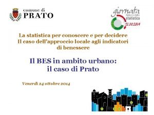 La statistica per conoscere e per decidere Il