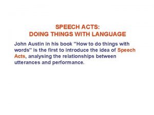 Speech act