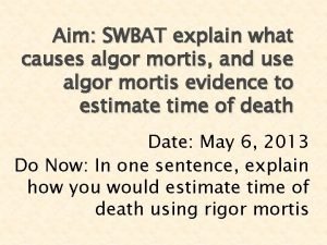 Time of death estimations worksheet