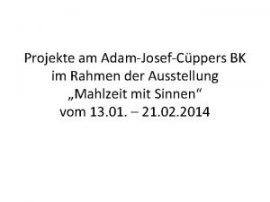 Adam josef cüppers