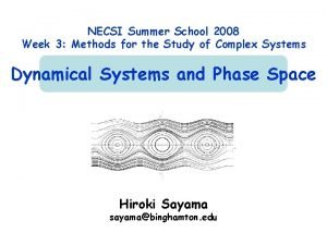 NECSI Summer School 2008 Week 3 Methods for