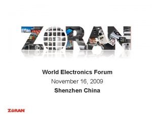 Cover Page World Electronics Forum November 16 2009