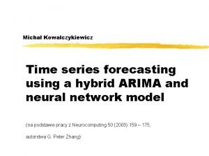 Time series forecasting