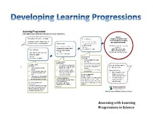 Assessing with Learning Progressions in Science Learning progressions