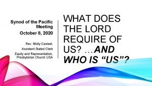 Synod of the pacific Synod of the pacific