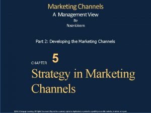 Marketing channel strategy